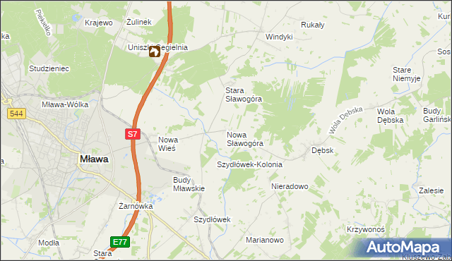 mapa Nowa Sławogóra, Nowa Sławogóra na mapie Targeo