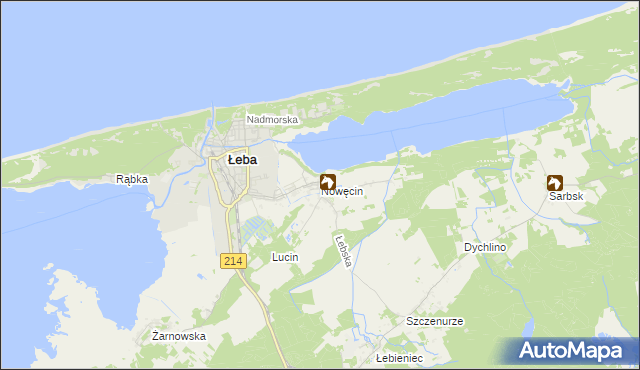 mapa Nowęcin, Nowęcin na mapie Targeo
