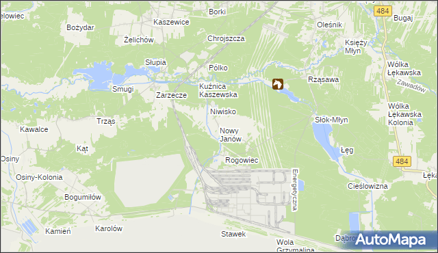 mapa Nowy Janów gmina Kluki, Nowy Janów gmina Kluki na mapie Targeo