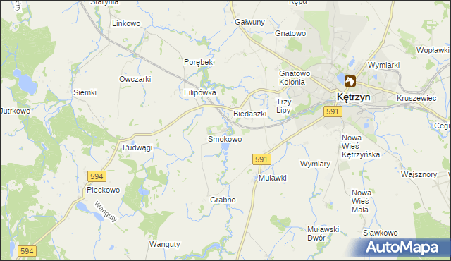 mapa Nowy Młyn gmina Kętrzyn, Nowy Młyn gmina Kętrzyn na mapie Targeo