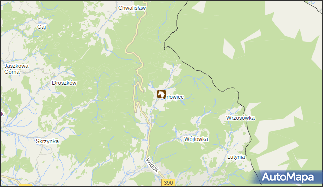 mapa Orłowiec, Orłowiec na mapie Targeo