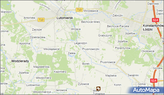mapa Prusinowiczki, Prusinowiczki na mapie Targeo