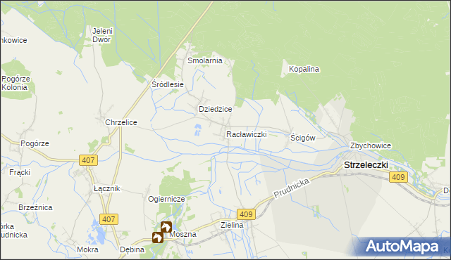 mapa Racławiczki, Racławiczki na mapie Targeo