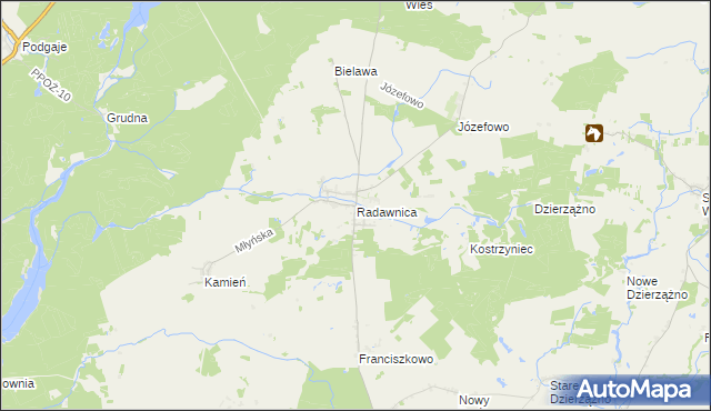 mapa Radawnica, Radawnica na mapie Targeo