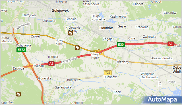 mapa Stary Konik, Stary Konik na mapie Targeo