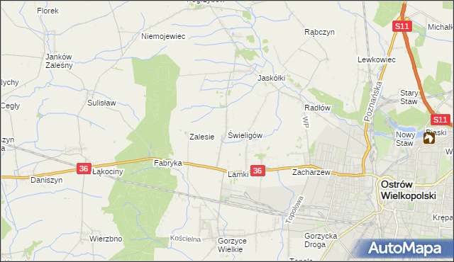 mapa Świeligów, Świeligów na mapie Targeo