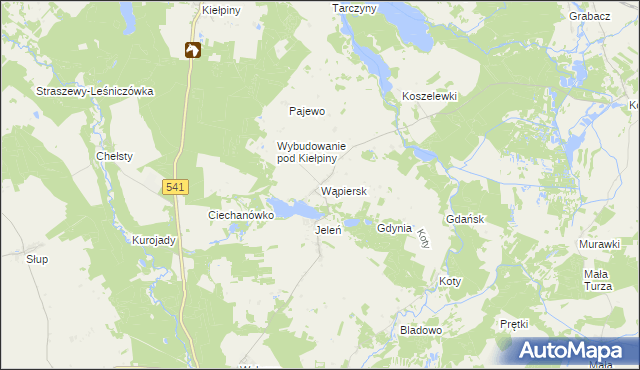mapa Wąpiersk, Wąpiersk na mapie Targeo