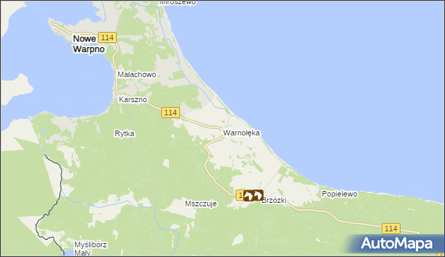 mapa Warnołęka, Warnołęka na mapie Targeo