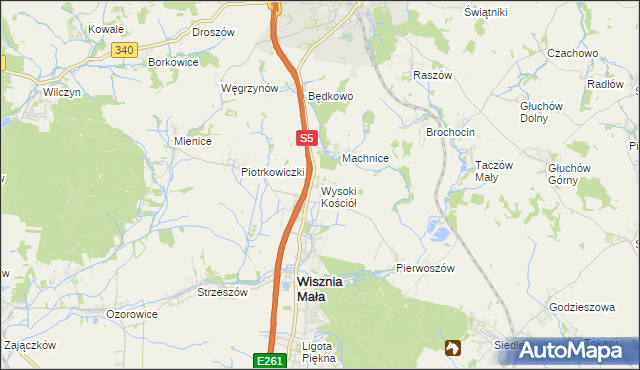 mapa Wysoki Kościół, Wysoki Kościół na mapie Targeo
