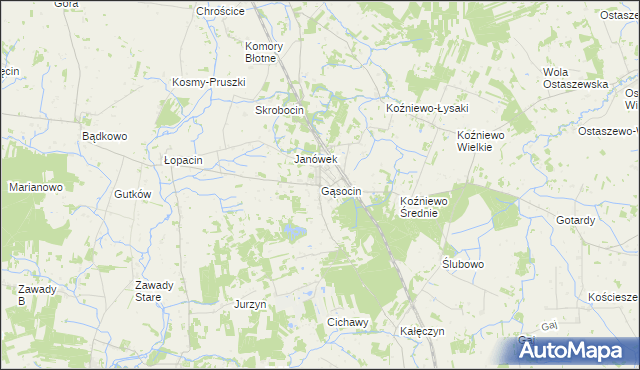mapa Gąsocin, Gąsocin na mapie Targeo