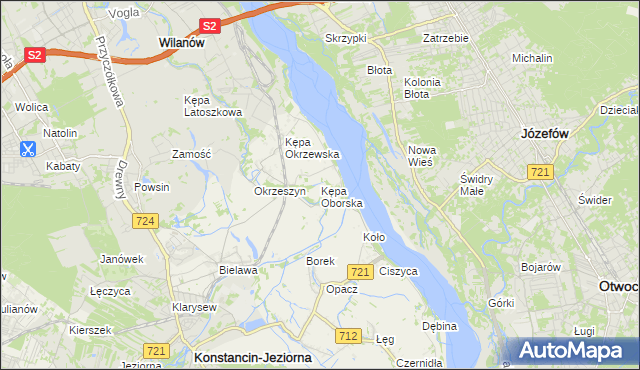 mapa Kępa Oborska, Kępa Oborska na mapie Targeo