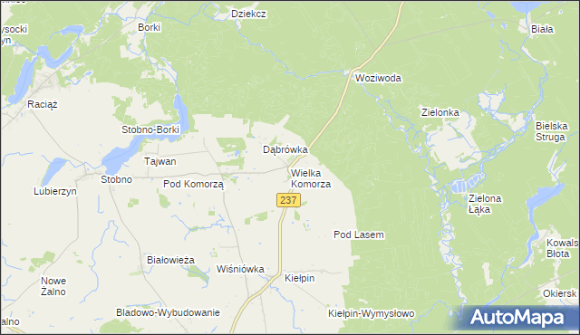 mapa Wielka Komorza, Wielka Komorza na mapie Targeo