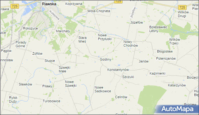 mapa Gośliny, Gośliny na mapie Targeo