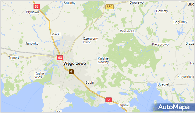 mapa Kalskie Nowiny, Kalskie Nowiny na mapie Targeo