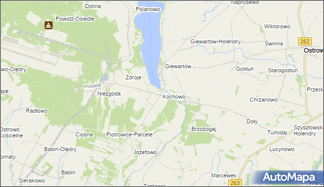 mapa Kochowo, Kochowo na mapie Targeo