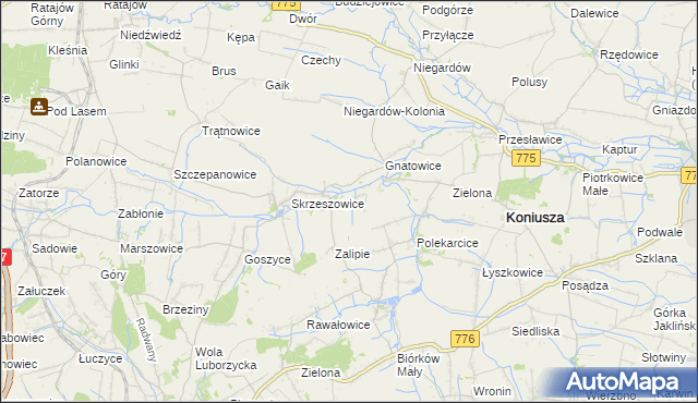 mapa Łososkowice, Łososkowice na mapie Targeo