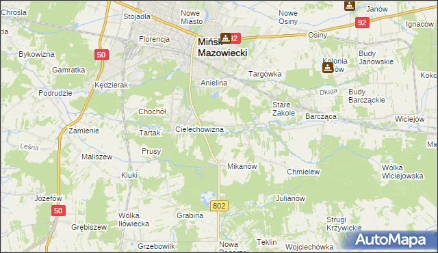 mapa Marianka gmina Mińsk Mazowiecki, Marianka gmina Mińsk Mazowiecki na mapie Targeo