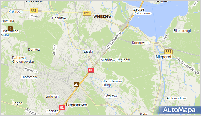 mapa Michałów-Reginów, Michałów-Reginów na mapie Targeo