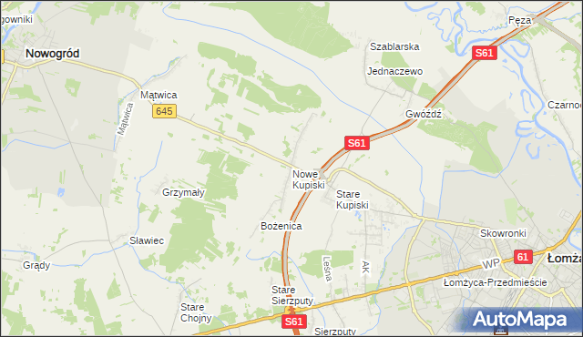 mapa Nowe Kupiski, Nowe Kupiski na mapie Targeo
