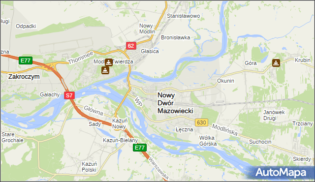 mapa Nowy Dwór Mazowiecki, Nowy Dwór Mazowiecki na mapie Targeo
