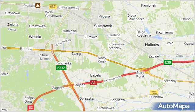 mapa Nowy Konik, Nowy Konik na mapie Targeo