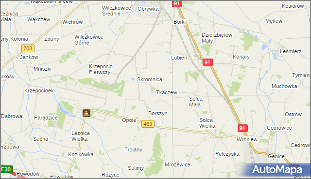 mapa Tkaczew, Tkaczew na mapie Targeo