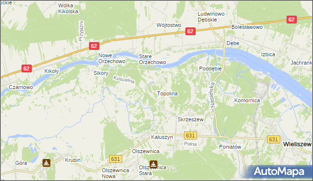 mapa Topolina, Topolina na mapie Targeo