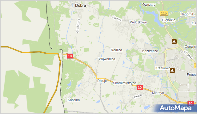 mapa Wąwelnica, Wąwelnica na mapie Targeo