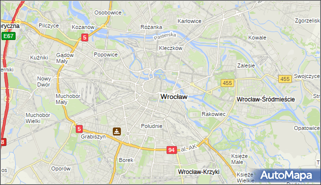 mapa Wrocławia, Wrocław na mapie Targeo