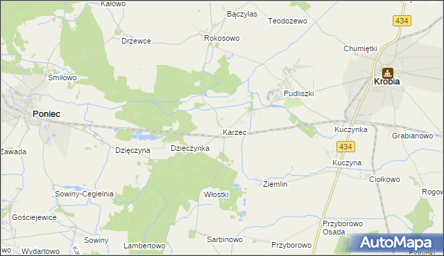 mapa Karzec, Karzec na mapie Targeo