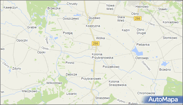 mapa Kolonia Przybranowska, Kolonia Przybranowska na mapie Targeo