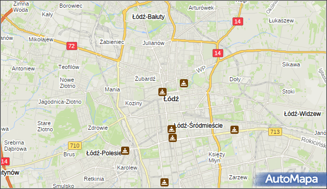 mapa Łodzi, Łódź na mapie Targeo