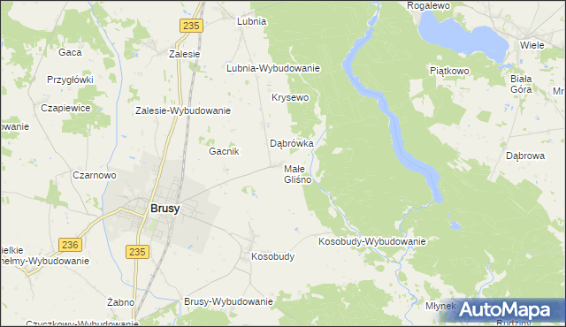 mapa Małe Gliśno, Małe Gliśno na mapie Targeo