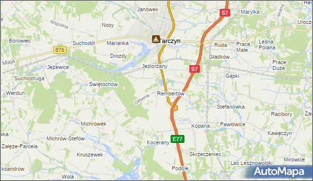 mapa Rembertów, Rembertów na mapie Targeo