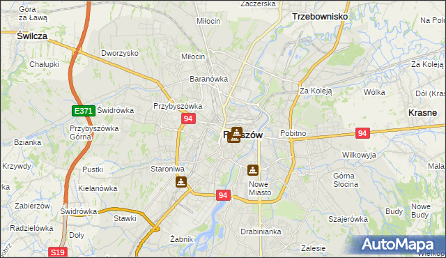 mapa Rzeszów, Rzeszów na mapie Targeo