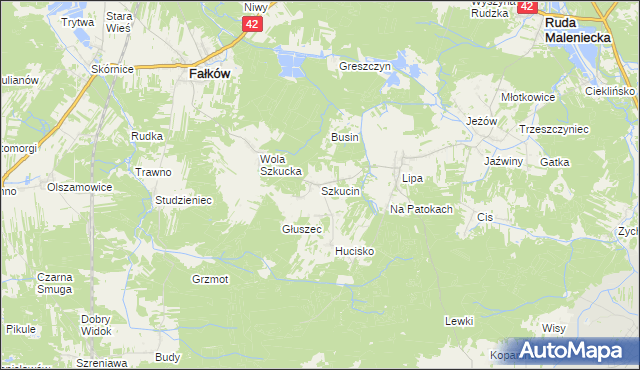 mapa Szkucin, Szkucin na mapie Targeo