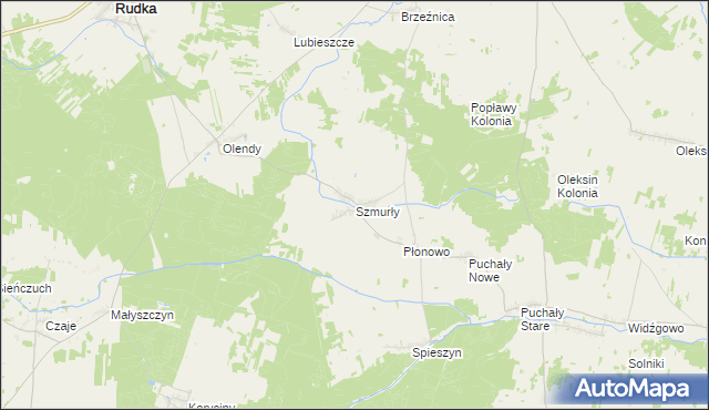mapa Szmurły, Szmurły na mapie Targeo