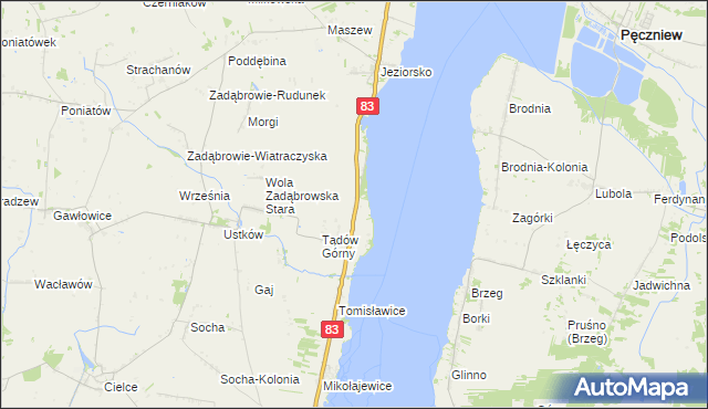 mapa Tądów Dolny, Tądów Dolny na mapie Targeo