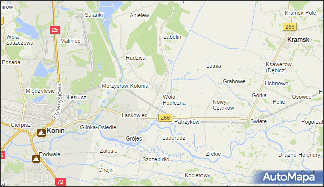 mapa Wola Podłężna, Wola Podłężna na mapie Targeo