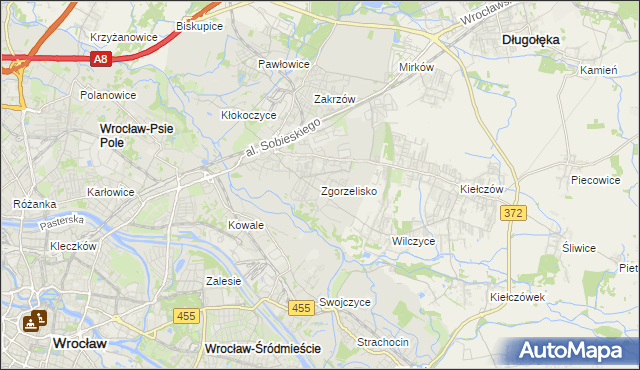 mapa Zgorzelisko, Zgorzelisko na mapie Targeo