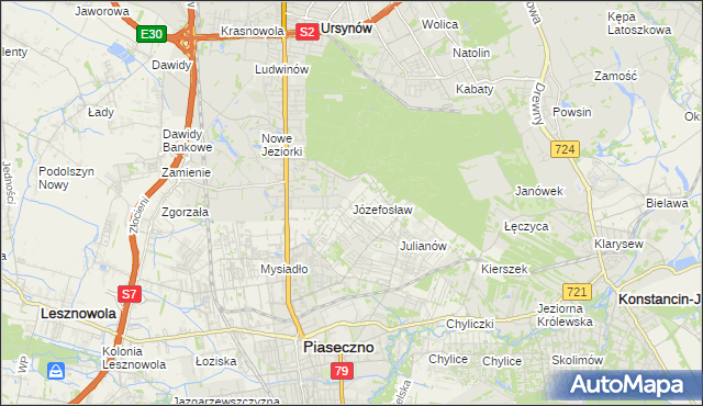 mapa Józefosław, Józefosław na mapie Targeo