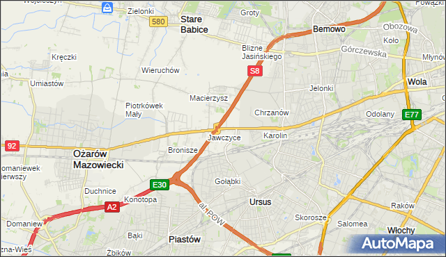mapa Mory gmina Ożarów Mazowiecki, Mory gmina Ożarów Mazowiecki na mapie Targeo