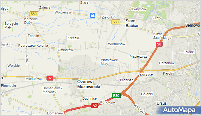 mapa Piotrkówek Mały, Piotrkówek Mały na mapie Targeo