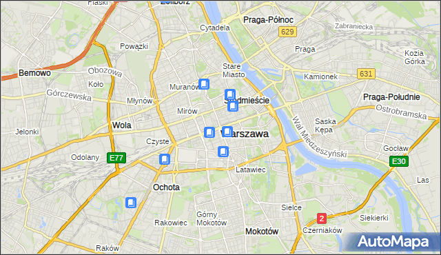 mapa Warszawy, Warszawa na mapie Targeo