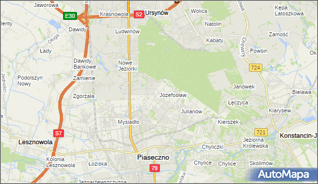 mapa Józefosław, Józefosław na mapie Targeo