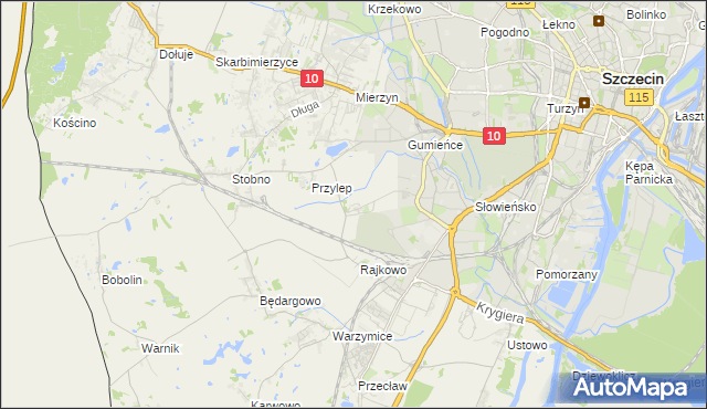 mapa Ostoja gmina Kołbaskowo, Ostoja gmina Kołbaskowo na mapie Targeo