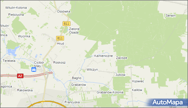 mapa Kamieniczne, Kamieniczne na mapie Targeo