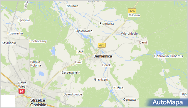 mapa Jemielnica, Jemielnica na mapie Targeo