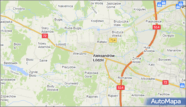 mapa Aleksandrów Łódzki, Aleksandrów Łódzki na mapie Targeo