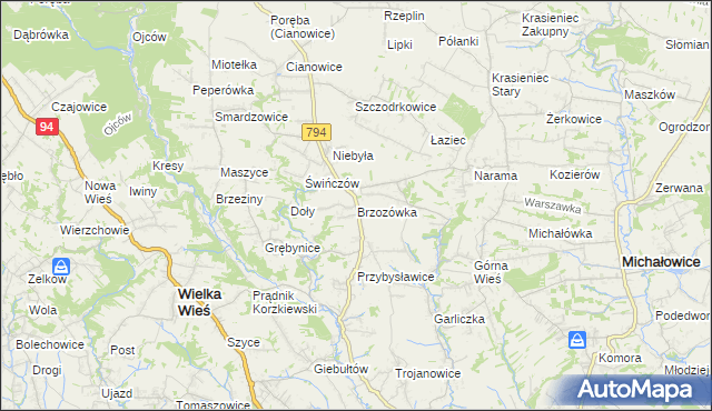 mapa Brzozówka gmina Zielonki, Brzozówka gmina Zielonki na mapie Targeo